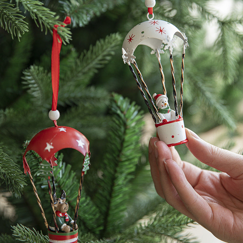 Wholesale Iron Christmas Hot Air Balloon Parachute Christmas Tree Ornament